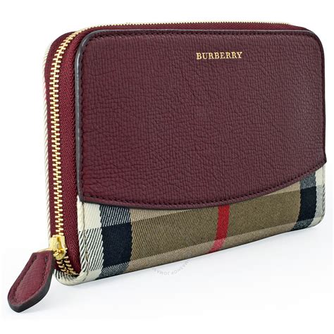 burberry wallet mahogany red|Burberry zipper wallet.